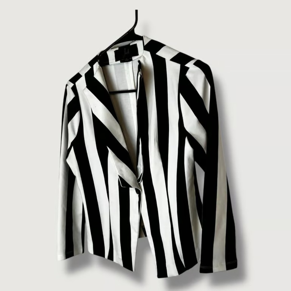 Jack Striped One Button Short Blazer Size Medium